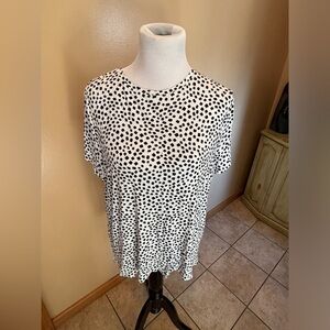 Alfani Women’s Black and White Top Blouse Size Large